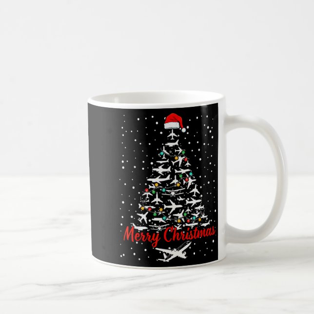 Taza De Café Christmas Airplanes Tree Lots Merry Christmas Men  (Derecha)