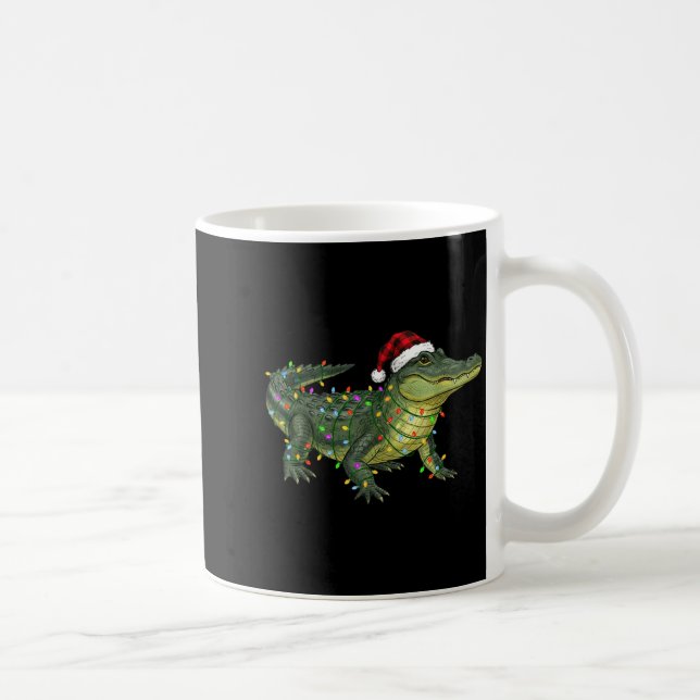 Taza De Café Christmas Alligator Holiday Reptile Funny Festive  (Derecha)
