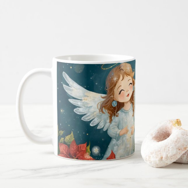 Taza De Café Christmas Angel  (Con donut)