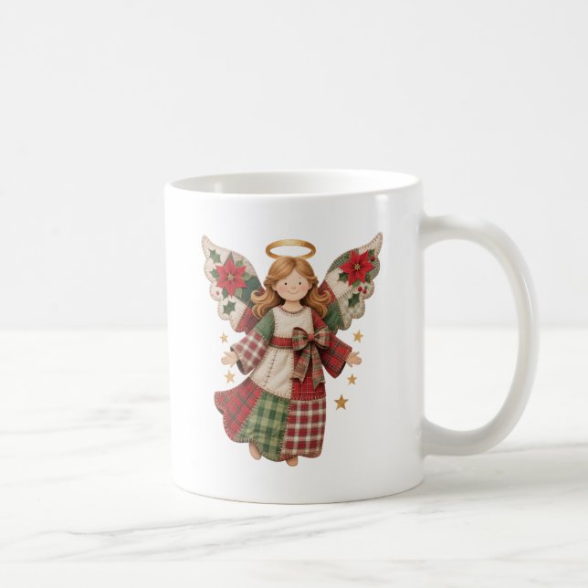 Taza De Café Christmas Angel with Golden Stars (Derecha)