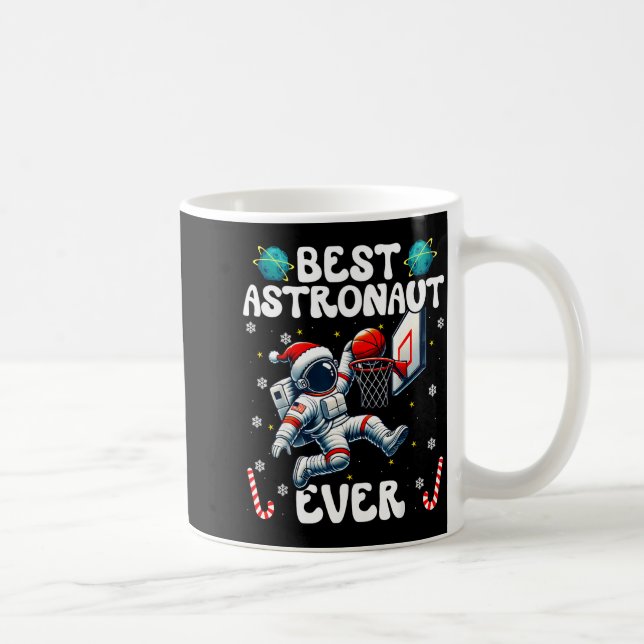 Taza De Café Christmas Astronaut Ever Santa Hat Snowflakes Cand (Derecha)