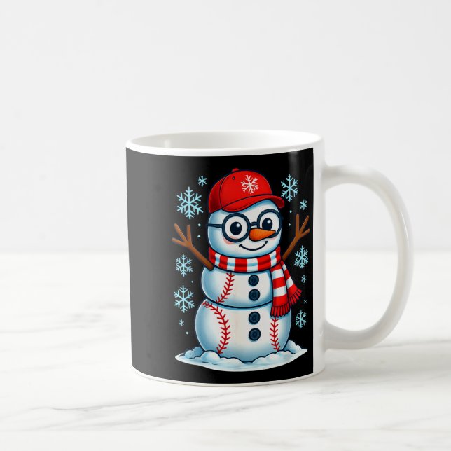 Taza De Café Christmas Baseball Snowman Xmas Pajamas Women Men  (Derecha)