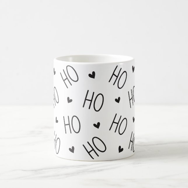 Taza De Café Christmas Black and White Coffee Mug Ho Ho Ho   (Centro)