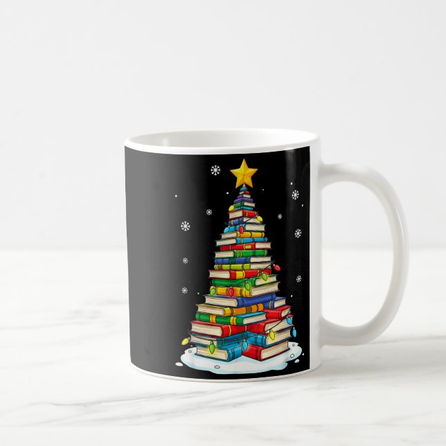 Taza De Café Christmas Book Tree Funny Librarians Books Lover  (Derecha)