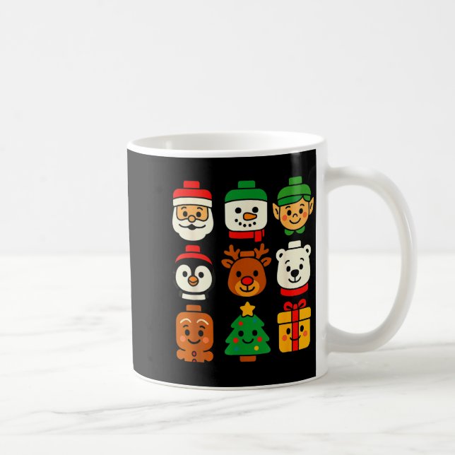 Taza De Café Christmas Building Brick Santa Elf Snowman Xmas Bo (Derecha)