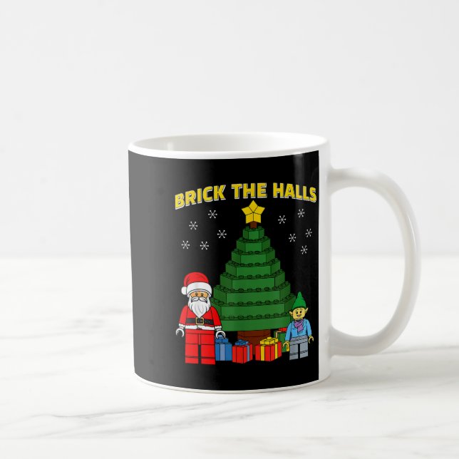 Taza De Café Christmas Building Bricks Brick The Halls Block Bu (Derecha)