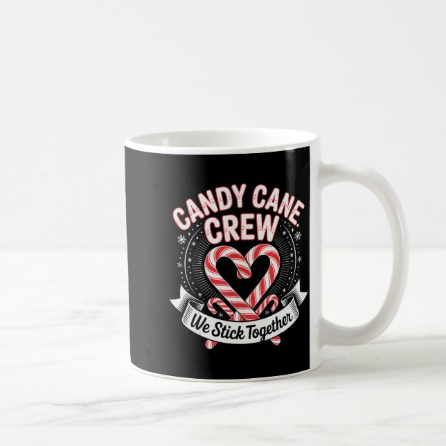 Taza De Café Christmas Candy Cane Heart Crew Family Matching Pa (Derecha)