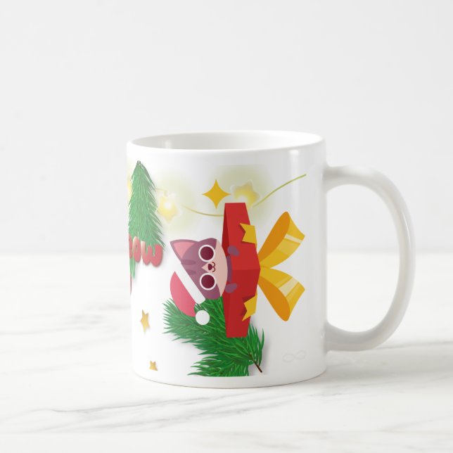 Taza De Café Christmas Cat Meow (Derecha)