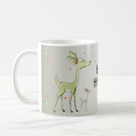 Taza De Café Christmas Celebration Green Deers Holidays Cute