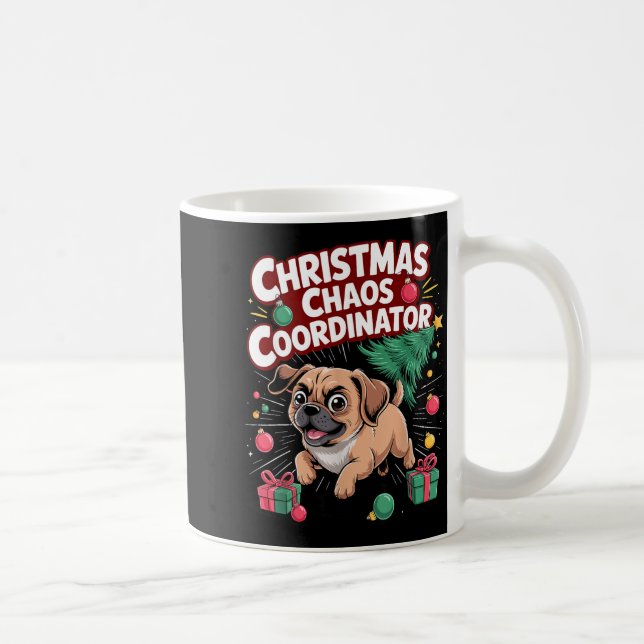 Taza De Café Christmas Chaos Coordinator Xmas Puppy Funny Puggl (Derecha)