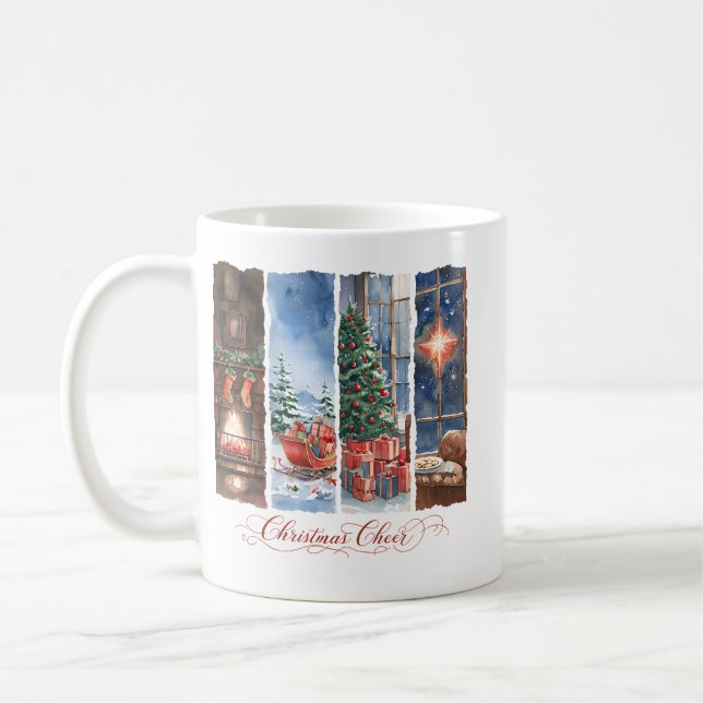 Taza De Café Christmas Cheer Coffee or Cocoa Mug (Izquierda)