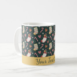 Taza De Café Christmas Cookies & Stockings Personalized Mug