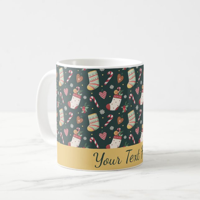Taza De Café Christmas Cookies & Stockings Personalized Mug (Anverso izquierdo)