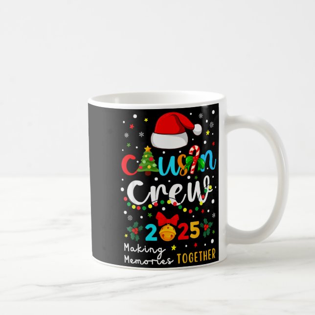 Taza De Café Christmas Cousin Crew 2025 Santa Kids Men Women Fa (Derecha)