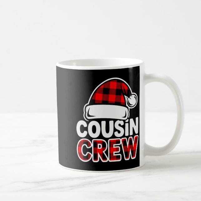 Taza De Café Christmas Cousin Crew Buffalo Red Plaid Pajamas Fa (Derecha)
