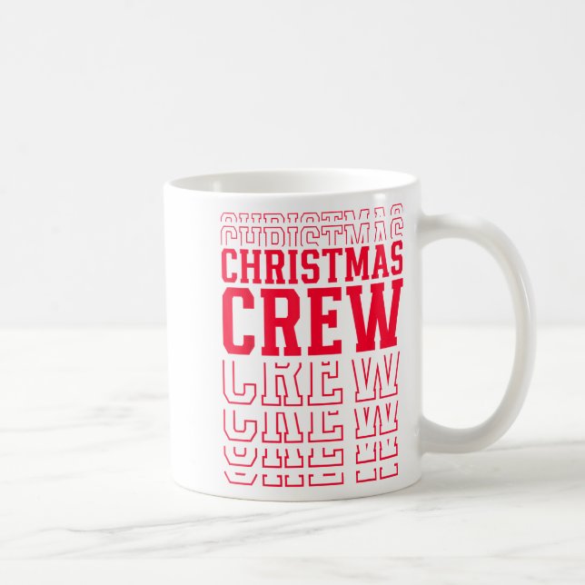 Taza De Café Christmas Crew Red Layered Text Family Santa Xmas  (Derecha)