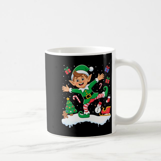 Taza De Café Christmas Dabbing Elf Tree Lights Boys Kids Dab Xm (Derecha)
