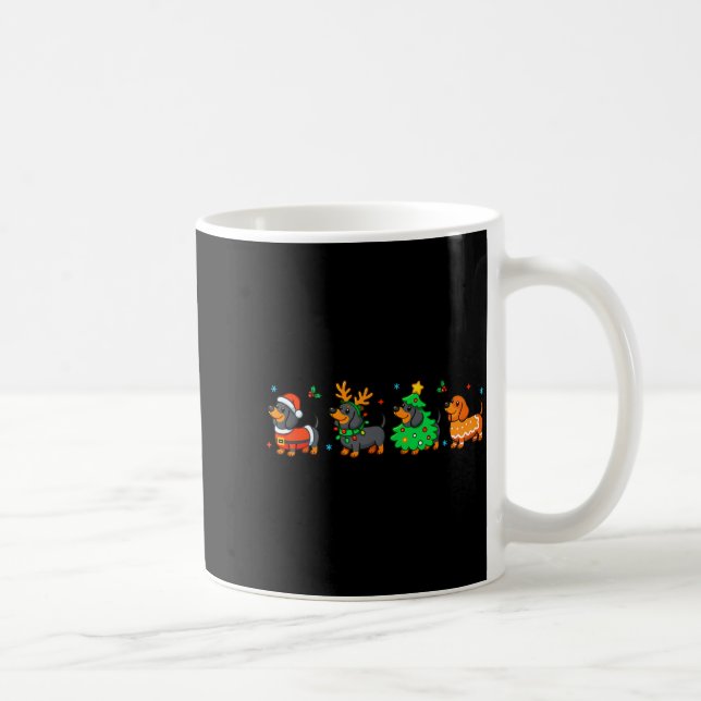 Taza De Café Christmas Dachshund Dog Weenie Merry Woofmas Dog M (Derecha)