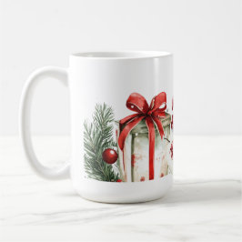 Taza De Café Christmas Decor with Gifts, Branches, and Candy