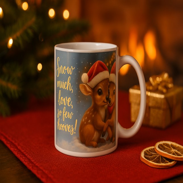 Taza De Café Christmas Deer Couple under Cozy Cabin Lights (Subido por el creador)