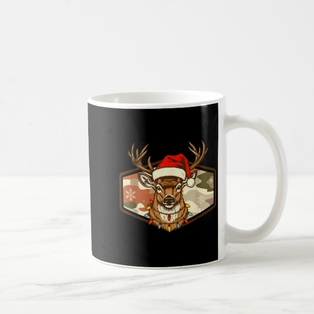 Taza De Café Christmas Deer Hunting Old School Camo, Xmas Hunti (Derecha)