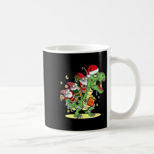 Taza De Café Christmas, Dino, Ugly Xmas, Trex Dinosaur, Gnome  (Derecha)