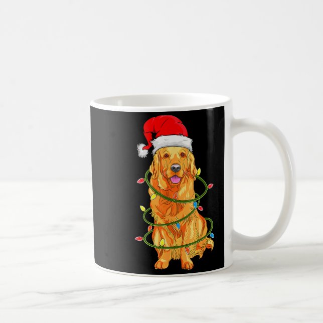 Taza De Café Christmas Dog Shirt, Christmas Golden Retriever Pa (Derecha)