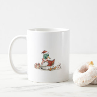 Taza De Café Christmas Duck Reading Book for Cozy Holiday Reade