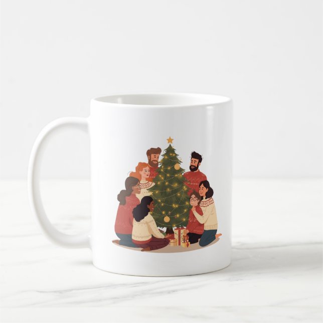 Taza De Café Christmas Family & Friends Cozy Holiday Mug (Izquierda)