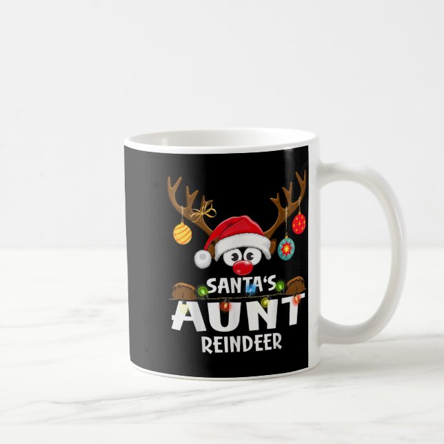 Taza De Café Christmas Family Santa's Aunt Reindeer Pajama  (Derecha)