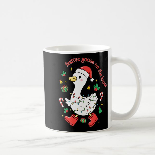 Taza De Café Christmas Festive Goose On The Loose Silly Goose X (Derecha)