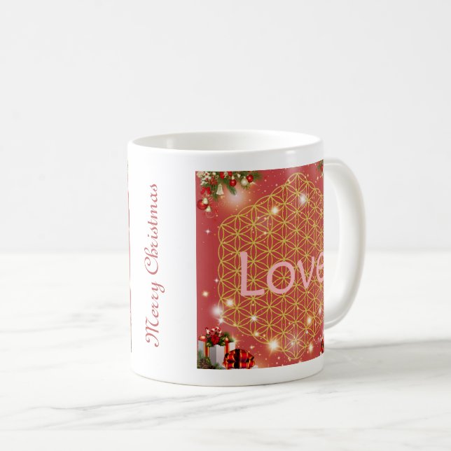 Taza De Café Christmas flower of life gift love  (Anverso derecho)