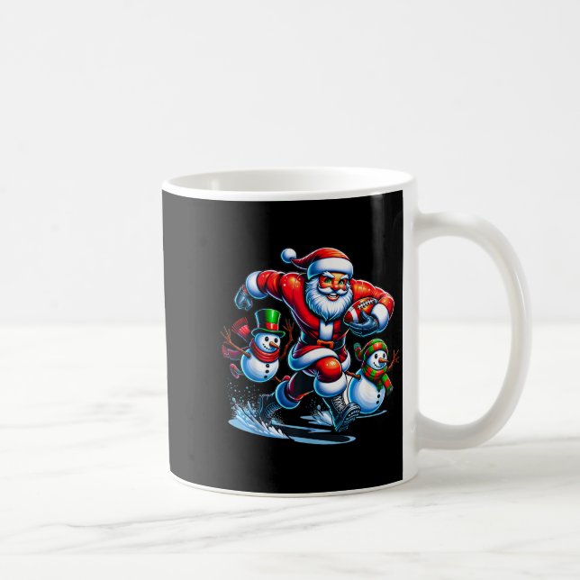Taza De Café Christmas Football Santa Playing Football  (Derecha)