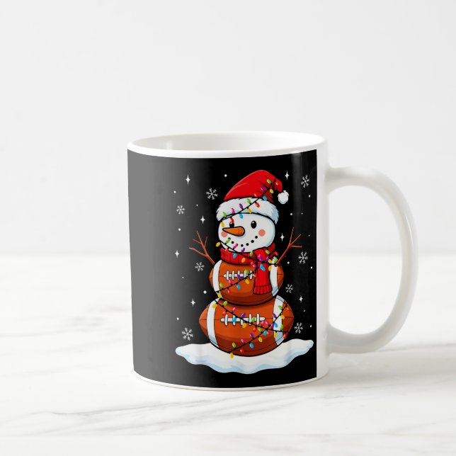 Taza De Café Christmas Football Snowman Kids Football Christmas (Derecha)