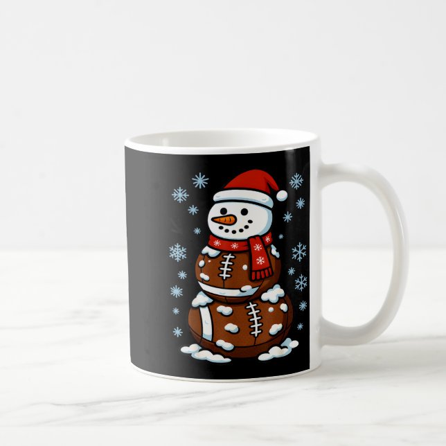 Taza De Café Christmas Football Snowman Kids Football Christmas (Derecha)