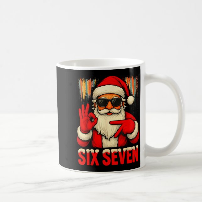 Taza De Café Christmas Funny Six Seven 6 7 Meme Santa Men Boys  (Derecha)