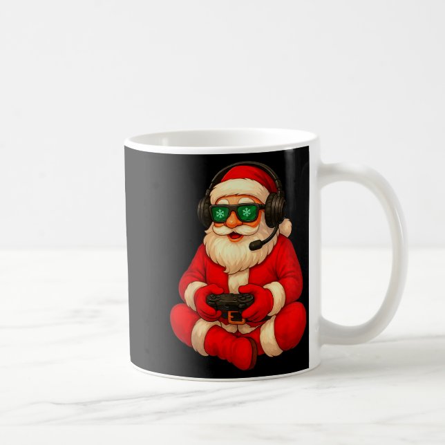 Taza De Café Christmas Gamer Santa Video Game Gaming Boys Men K (Derecha)