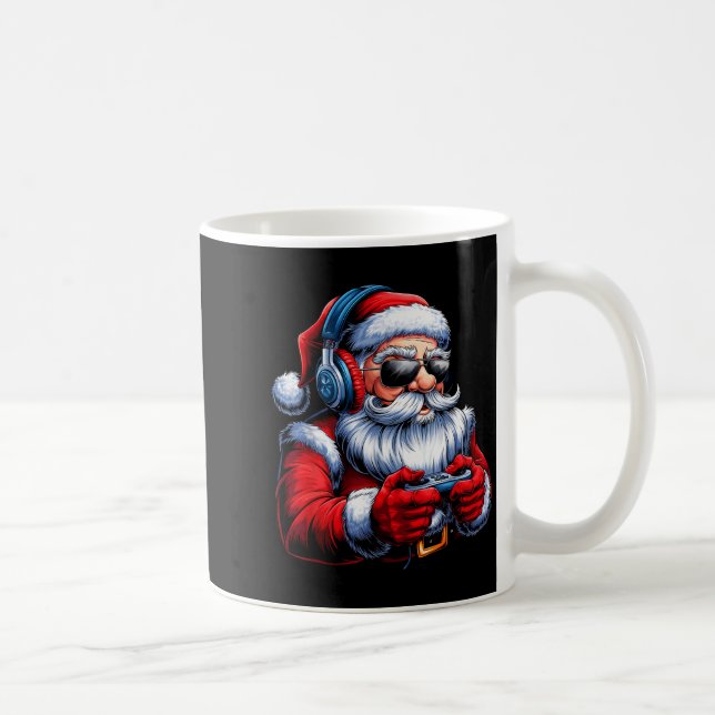 Taza De Café Christmas Gamer Santa Xmas Gaming Men Boys Kids Te (Derecha)