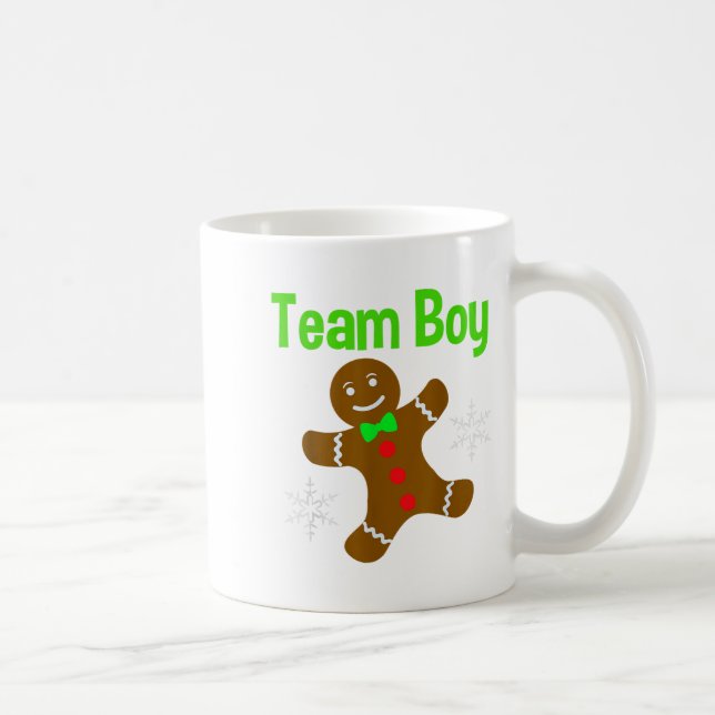 Taza De Café Christmas Gender Reveal Gingerbread Cookie Team Bo (Derecha)
