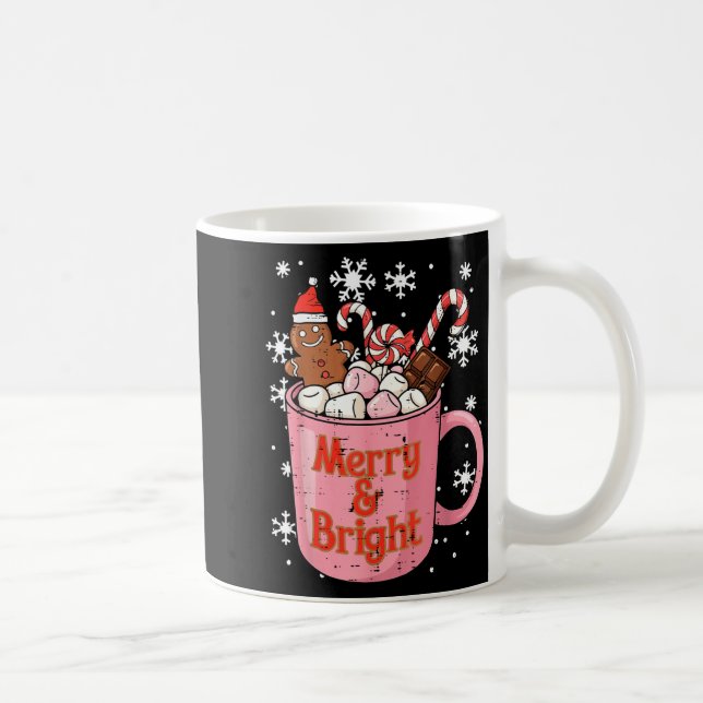 Taza De Café Christmas Gingerbread Cocoa Merry Bright Xmas Wome (Derecha)