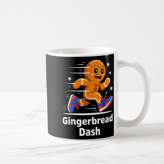 Taza De Café Christmas Gingerbread Dash Running Runner Xmas Mar (Derecha)