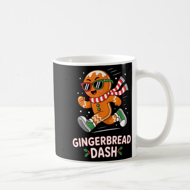 Taza De Café Christmas Gingerbread Dash Running Runner Xmas Mar (Derecha)