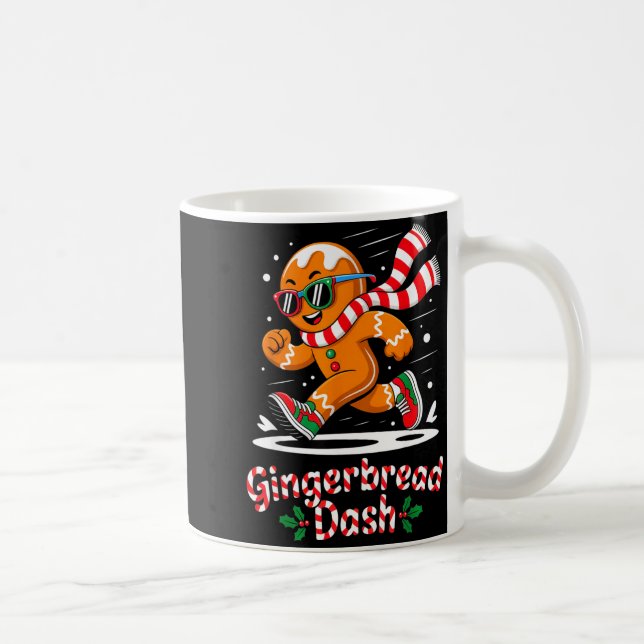 Taza De Café Christmas Gingerbread Dash Running Runner Xmas Mar (Derecha)