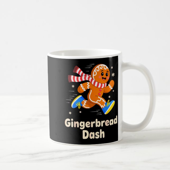 Taza De Café Christmas Gingerbread Dash Running Runner Xmas Mar (Derecha)