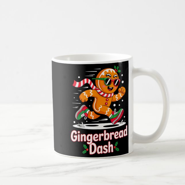 Taza De Café Christmas Gingerbread Dash Running Runner Xmas Mar (Derecha)