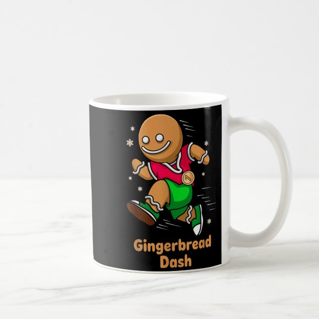 Taza De Café Christmas Gingerbread Dash Running Runner Xmas Mar (Derecha)