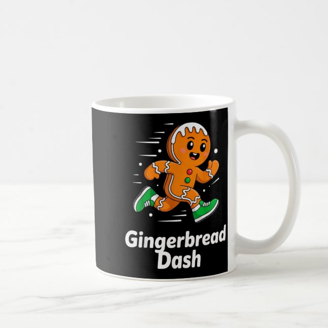 Taza De Café Christmas Gingerbread Dash Running Runner Xmas Mar (Derecha)