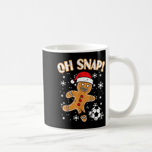 Taza De Café Christmas Gingerbread Soccer Oh Snap Funny Xmas Bo (Derecha)
