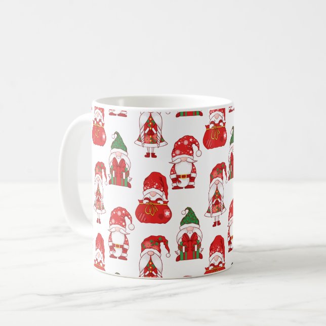 Taza De Café Christmas Gnome Gift & Sack Pattern (Anverso izquierdo)