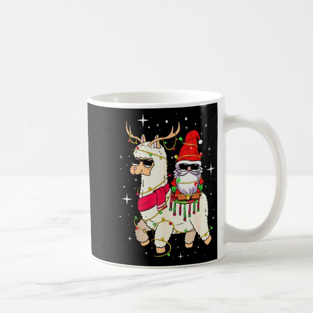 Taza De Café Christmas Gnome On Llama, Cute Alpaca Chanukah Chr (Derecha)
